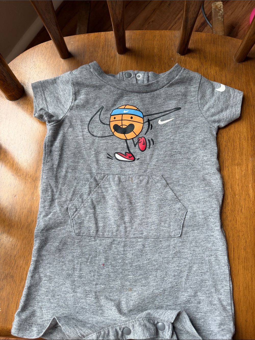 Nike Gray Romper with Orange Basketball Character